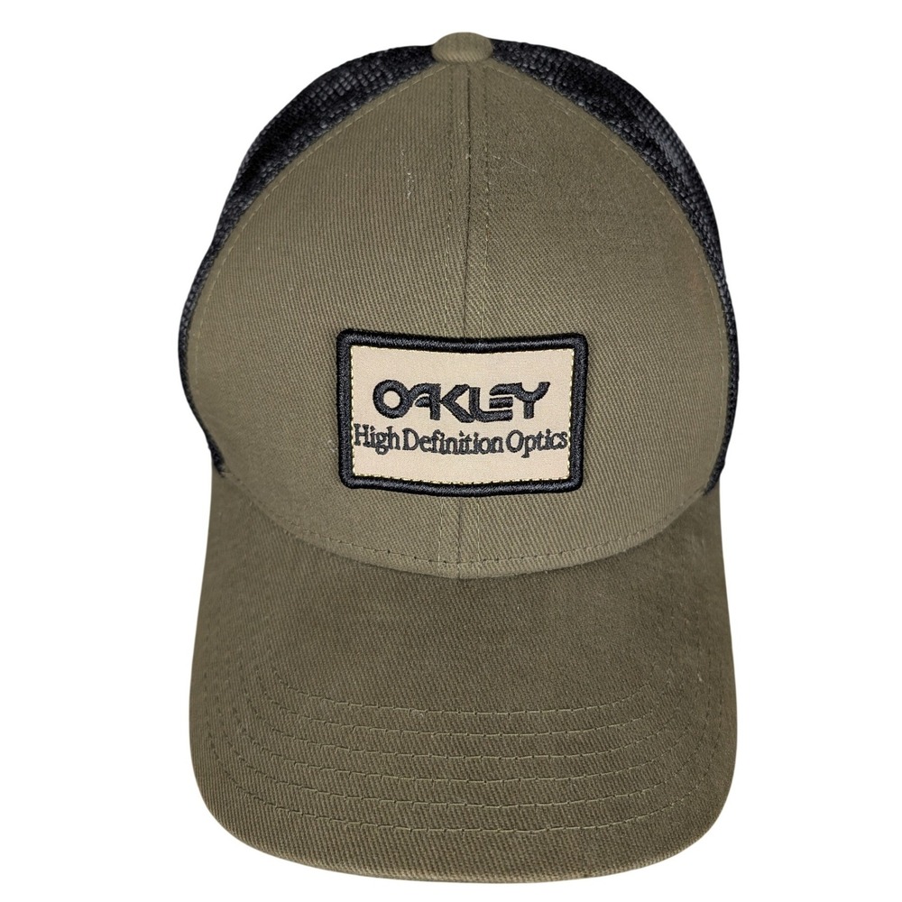 Oakley High‎ Definition Optics Trucker Hat Olive Green Black Mesh Snapback